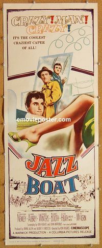 w287 JAZZ BOAT insert movie poster '60 Anthony Newley, Anne Aubrey