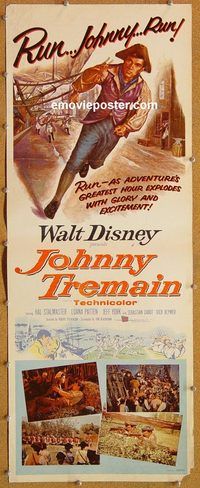 w290 JOHNNY TREMAIN insert movie poster '57 Walt Disney