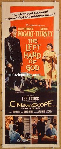 w307 LEFT HAND OF GOD insert movie poster '55 Humphrey Bogart