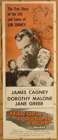 w334 MAN OF A THOUSAND FACES insert movie poster R64 James Cagney