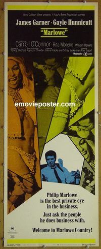 w340 MARLOWE insert movie poster '69 James Garner, Rita Moreno