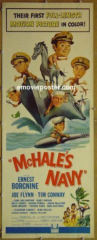 w346 MCHALE'S NAVY insert movie poster '64 Borgnine, Conway