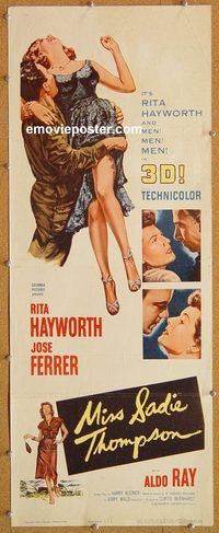 w351 MISS SADIE THOMPSON insert movie poster '54 Rita Hayworth