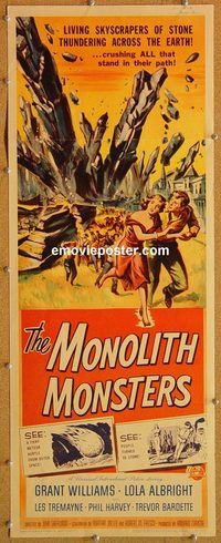 w356 MONOLITH MONSTERS insert movie poster '57 Reynold Brown art!