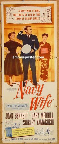 w368 NAVY WIFE insert movie poster '56 Joan Bennett, Gary Merrill