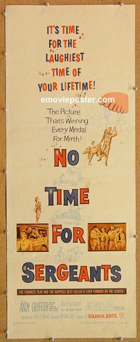 w378 NO TIME FOR SERGEANTS insert movie poster '58 Andy Griffith