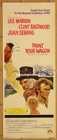 w393 PAINT YOUR WAGON insert movie poster '69 Eastwood, Marvin