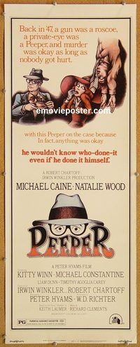 w401 PEEPER insert movie poster '75 Michael Caine, Natalie Wood