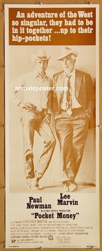 w410 POCKET MONEY insert movie poster '72 Paul Newman, Lee Marvin