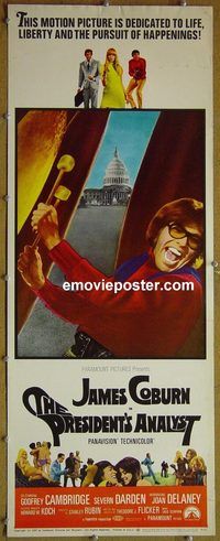 w416 PRESIDENT'S ANALYST insert movie poster '68 James Coburn