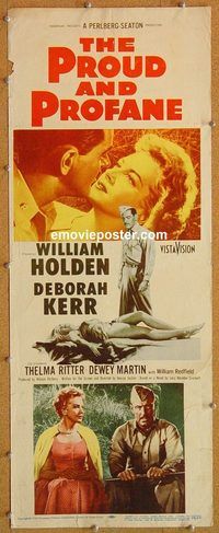 w418 PROUD & PROFANE insert movie poster '56 William Holden, Kerr