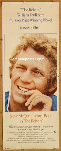 w434 REIVERS insert movie poster '70 Steve McQueen is the head!