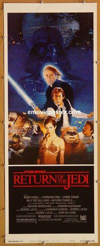 w437 RETURN OF THE JEDI insert movie poster '83 George Lucas classic!