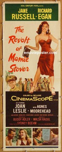 w440 REVOLT OF MAMIE STOVER insert movie poster '56 Jane Russell