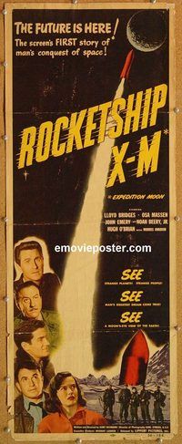 w443 ROCKETSHIP X-M insert movie poster '50 Lloyd Bridges, sci-fi!