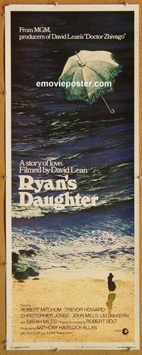 w448 RYAN'S DAUGHTER insert movie poster '70 Robert Mitchum, Howard