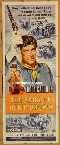 w449 SAGA OF HEMP BROWN insert movie poster '58 Rory Calhoun, Garland