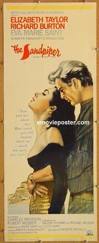 w450 SANDPIPER insert movie poster '65 Elizabeth Taylor, Burton
