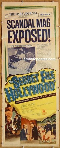 w457 SECRET FILE HOLLYWOOD insert movie poster '61 scandals exposed!