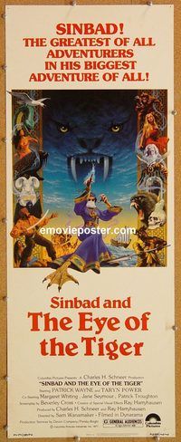 w469 SINBAD & THE EYE OF THE TIGER insert movie poster '77 Harryhausen