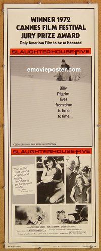 w472 SLAUGHTERHOUSE FIVE insert movie poster '72 Kurt Vonnegut