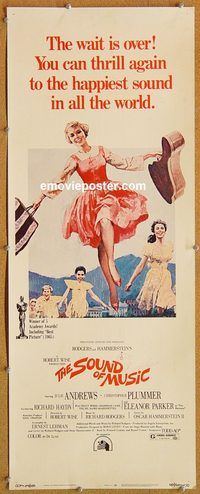 w483 SOUND OF MUSIC insert movie poster R73 classic Julie Andrews!