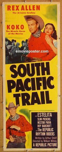 w484 SOUTH PACIFIC TRAIL insert movie poster '52 Rex Allen, Estelita