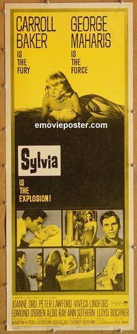 w507 SYLVIA insert movie poster '65 Carroll Baker, George Maharis