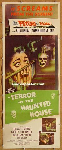 w517a TERROR IN THE HAUNTED HOUSE insert movie poster '58 psycho horror!