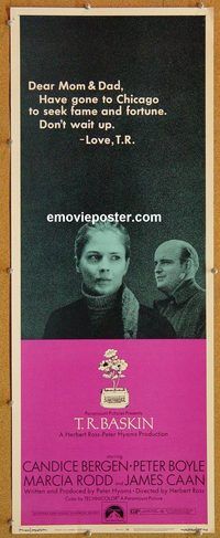 w508 T.R. BASKIN insert movie poster '71 Candice Bergen, Peter Boyle