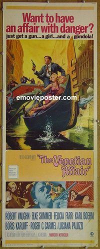 w562 VENETIAN AFFAIR insert movie poster '67 Robert Vaughn, Karloff