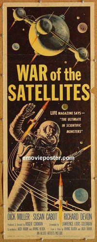 w570 WAR OF THE SATELLITES insert movie poster '58 Roger Corman