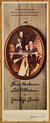 w595 ZANDY'S BRIDE insert movie poster '74 Gene Hackman, Liv Ullmann