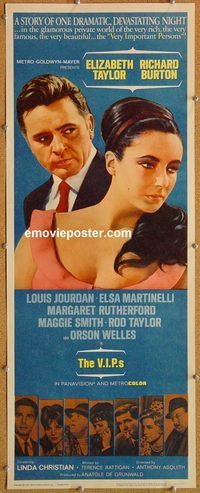w565 VIPS insert movie poster '63 Elizabeth Taylor, Burton, Jourdan