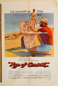 a611 AGE OF CONSENT one-sheet movie poster '69 Michael Powell, James Mason