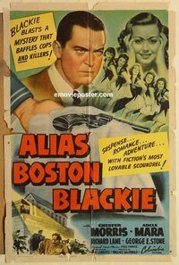 a613 ALIAS BOSTON BLACKIE one-sheet movie poster '42 Chester Morris