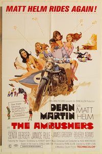 a615 AMBUSHERS one-sheet movie poster '67 Dean Martin, Senta Berger