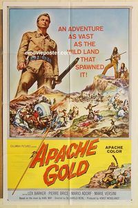 a617 APACHE GOLD one-sheet movie poster '63 Lex Barker, German western!