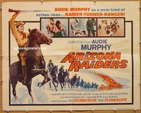 a127 ARIZONA RAIDERS half-sheet movie poster '65 Audie Murphy