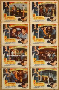 a926 5 AGAINST THE HOUSE 8 movie lobby cards '55 Kim Novak, Madison