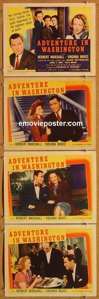 b286 ADVENTURE IN WASHINGTON 4 movie lobby cards '41 Herbert Marshall