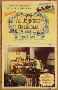 b377b AL JENNINGS OF OKLAHOMA 2 movie lobby cards '50 Dan Duryea, Storm