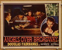 a407 ANGELS OVER BROADWAY movie lobby card '40 Rita Hayworth, Fairbanks