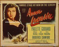 a195 ANNA LUCASTA title lobby card '49 Paulette Goddard smoking!