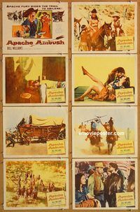 a933 APACHE AMBUSH 8 movie lobby cards '55 Richard Jaeckel, Williams