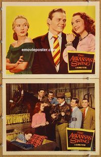 b380 ARKANSAS SWING 2 movie lobby cards '48 Hoosier Hot Shots musical!