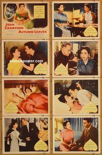 a935 AUTUMN LEAVES 8 movie lobby cards '56 Joan Crawford, Robertson