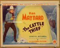 a231 CATTLE THIEF title lobby card '36 Ken Maynard, western