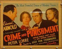 a247 CRIME & PUNISHMENT title lobby card '35 Lorre, von Sternberg