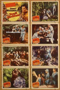 a989 DEVIL GODDESS 8 movie lobby cards '55 Johnny Weissmuller, Stevens